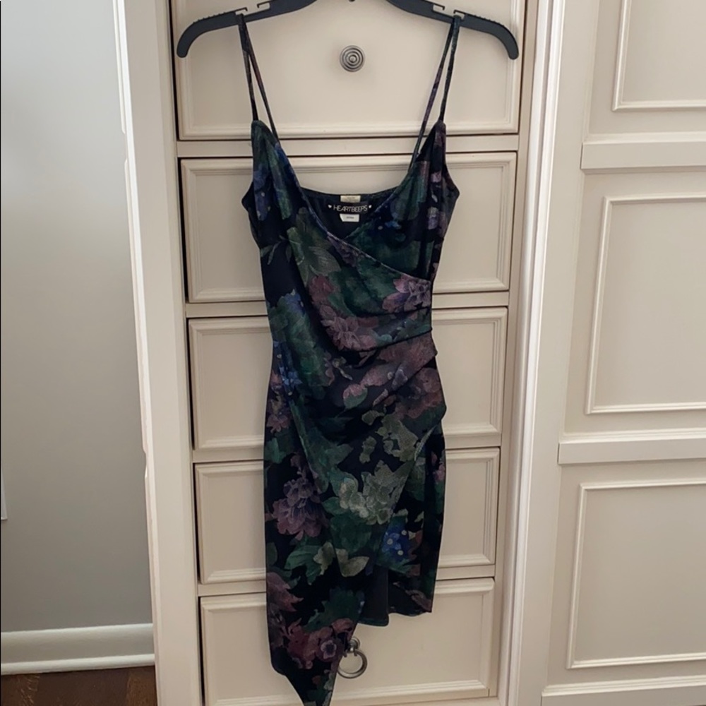 Heartbeeps S - Black Floral Spaghetti Strap Dress